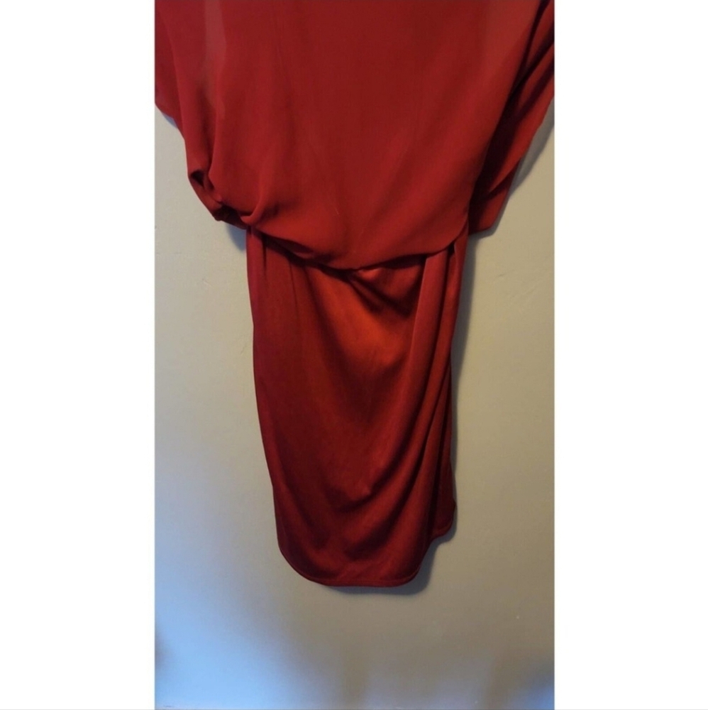 Iz Byer Burnt Orange High Mock Neck 60smini Dress - Picture 9 of 9
